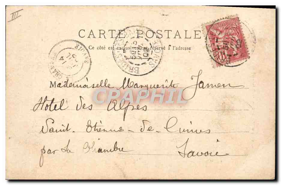 CPA Folklore Brides les Bains Tarantaise Costume du pays — Back