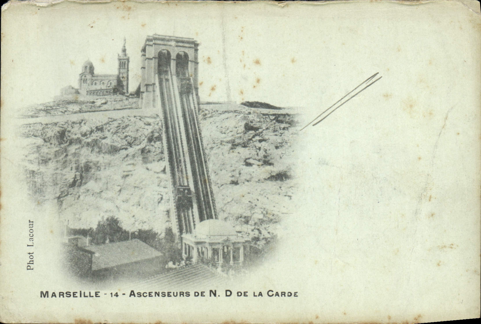 CPA Marseille Ascenseurs de Notre Dame De La Garde