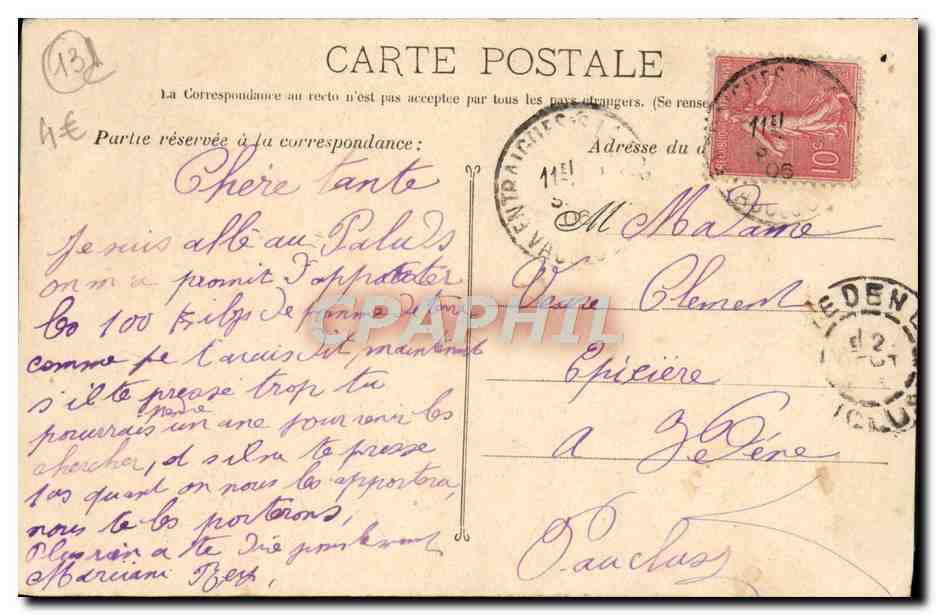 CPA Marseille Le Fort Saint Jean — Verso