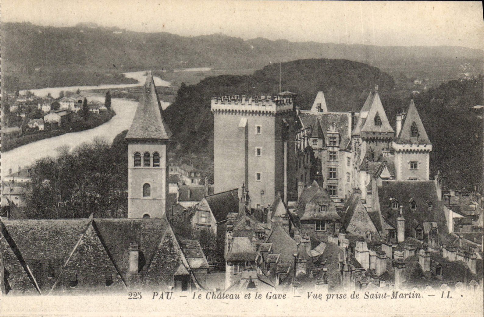 Pau — Le Château et le Gave — Vue prise de Saint-Martin — I.L. — n° 225