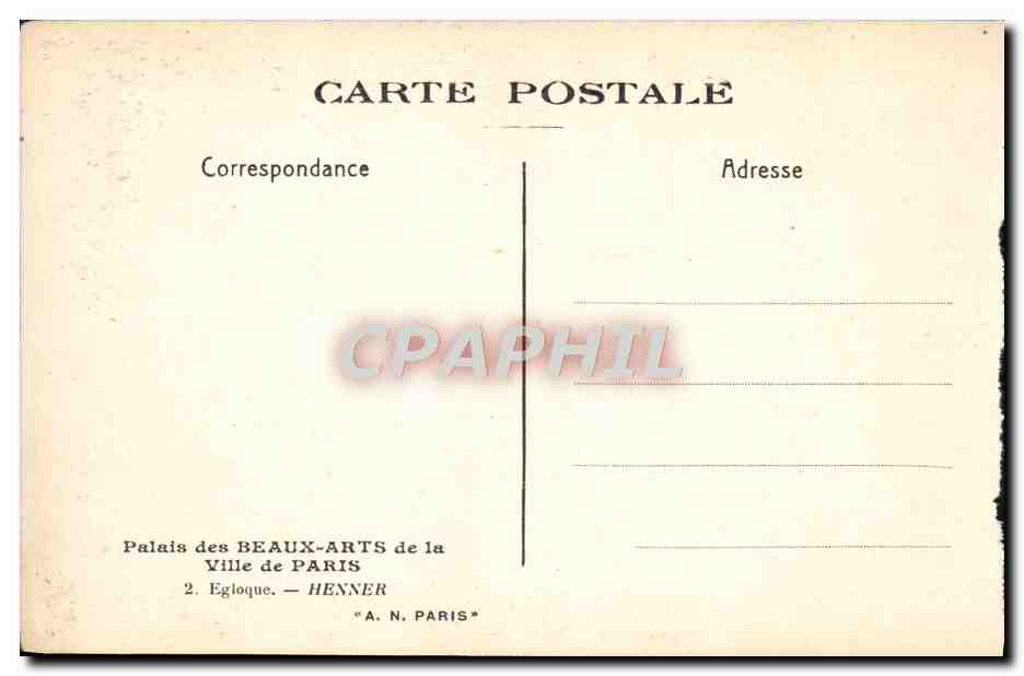 CPA Palais des Beaux Arts de la Ville de Paris Egloque Henner — Rückseite