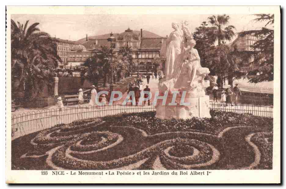 CPA Nice Le Monument La et les Jardins du Roi Albert 1er