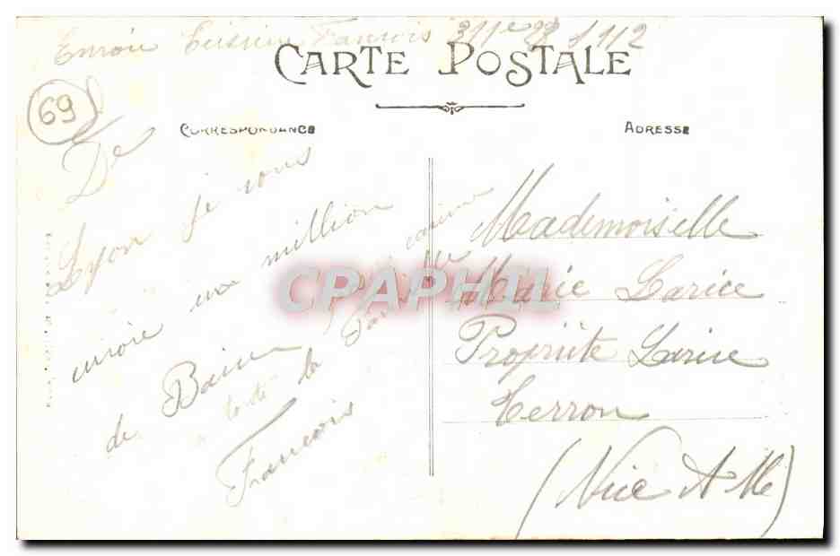 CPA Lyon Monument Carnot — Verso