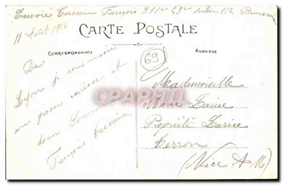 LYON — Pont Tilsitt et coteau de Fourvière — Carrier, édit. modèle déposé — Verso
