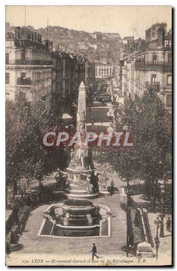 LYON — Monument Carnot et Rue de la République — E.R. n°172