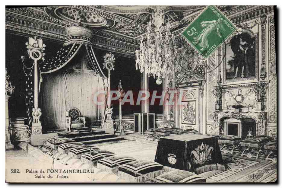 Palacio de FONTAINEBLEAU — Sala del Trono — Editor L. Leroy, n° 262