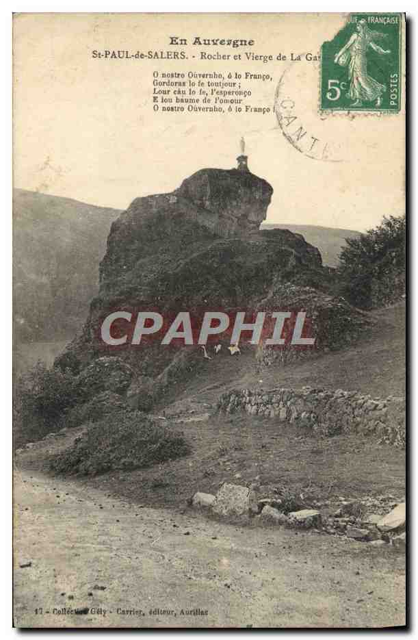 St-PAUL-de-SALERS - Rocher et Vierge de La Garde — Collection Gély, éditeur Aurillac