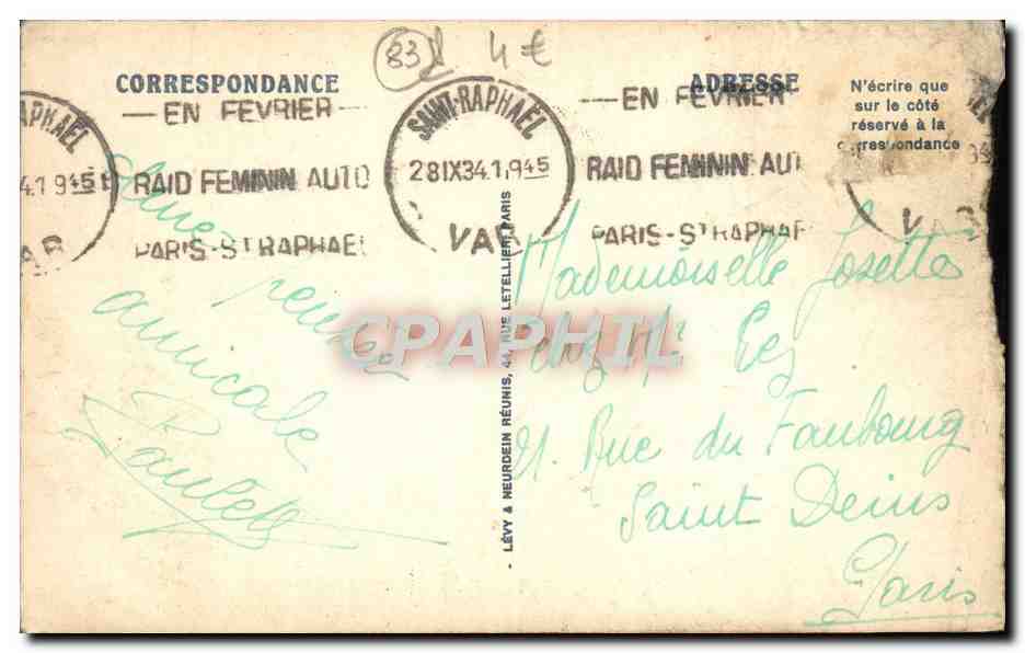 CPA Saint Raphael Les Bains de la Reserve et les Villas — Rückseite