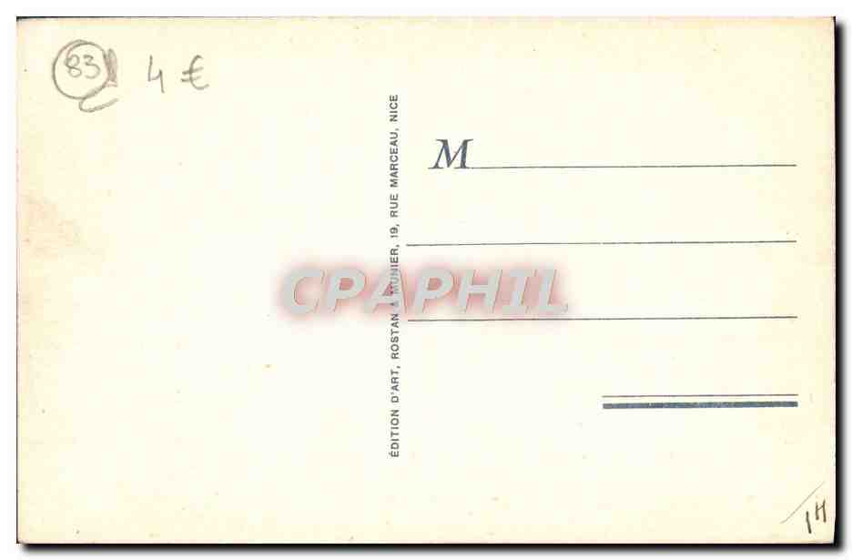 CPA Saint Raphael Boulevard Felix Martin et Statue d'Alphonse Karr — Back