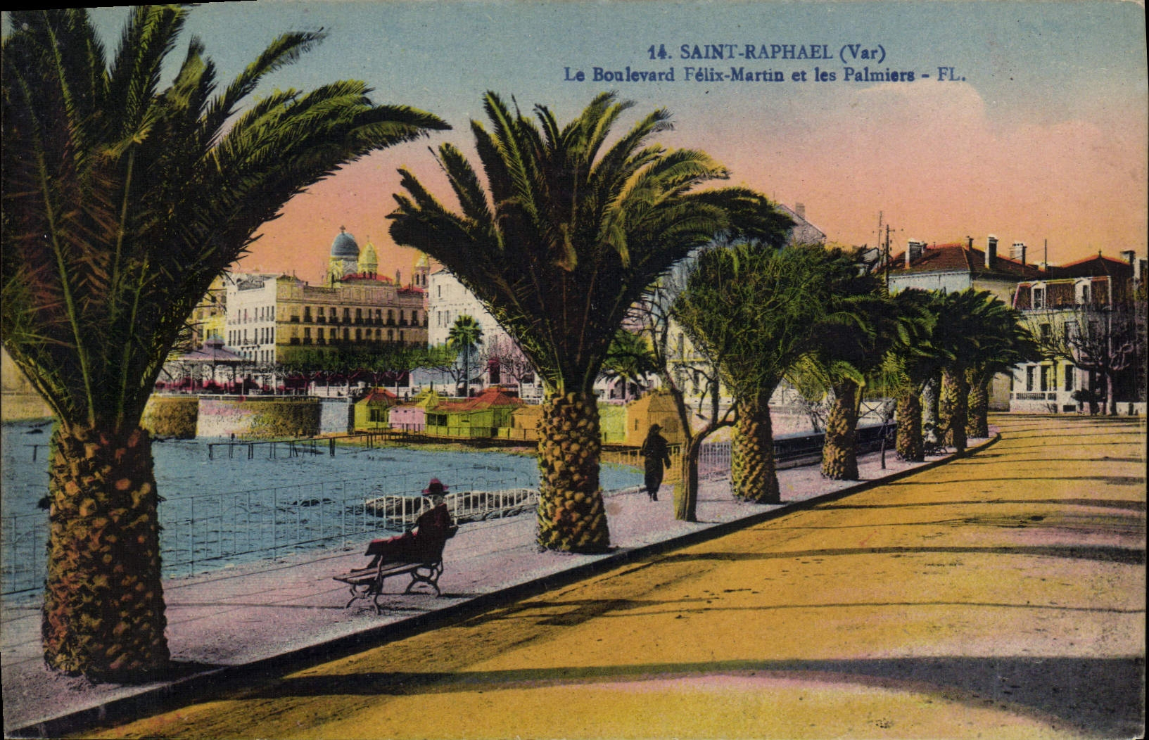 Saint-Raphaël (Var) — Le Boulevard Félix-Martin et les Palmiers — FL.