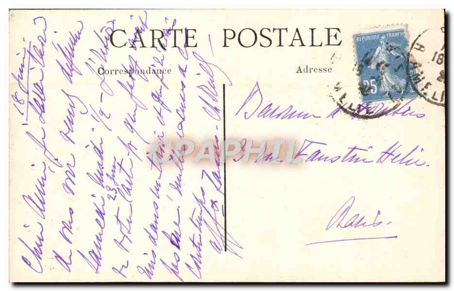 CPA Paris L'Hotel de Ville — Rückseite
