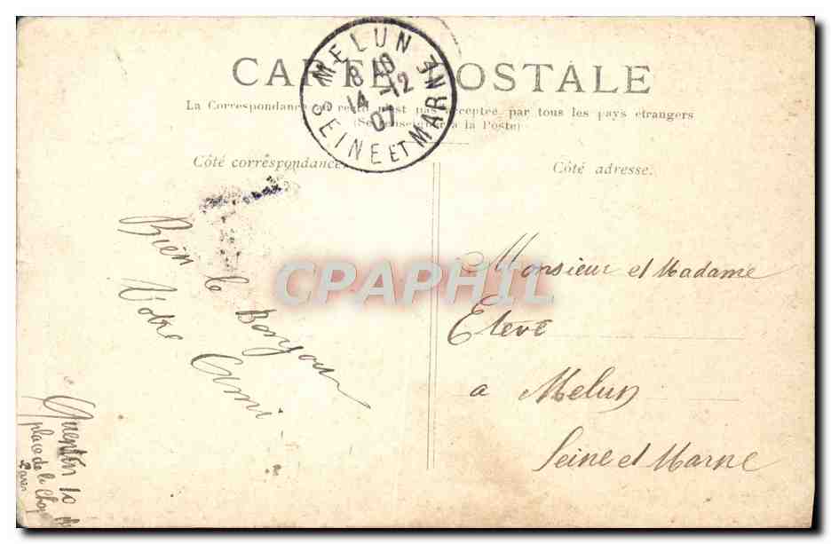 CPA Tour Paris Le Petit Palais — Verso