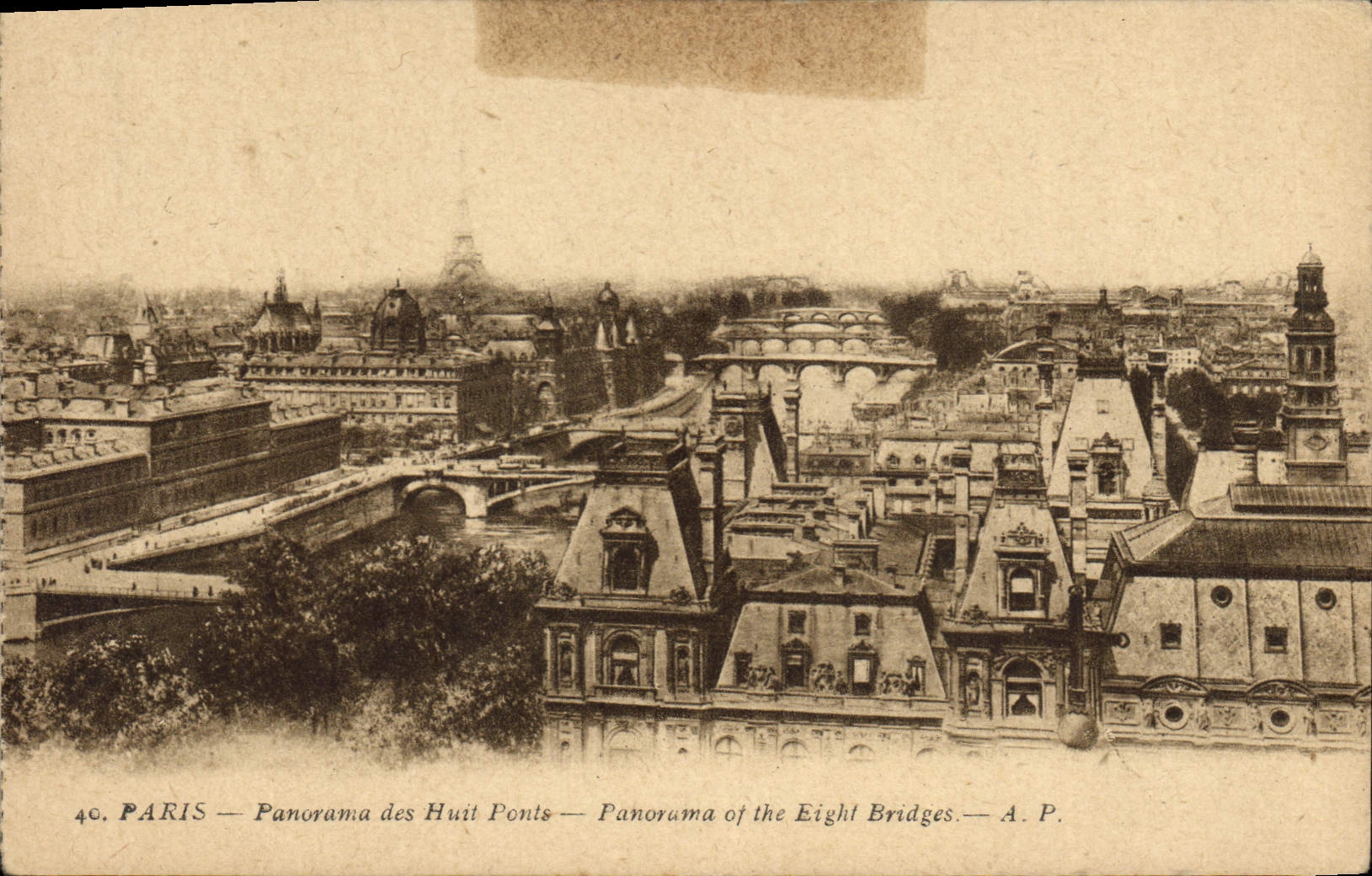 PARIS — Panorama des Huit Ponts — Panorama of the Eight Bridges — A. P.