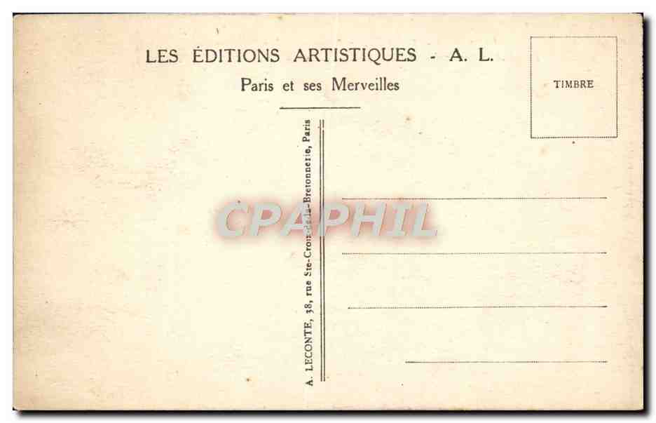 CPA Paris L'Arc de Triomphe de L'Etoile — Rückseite