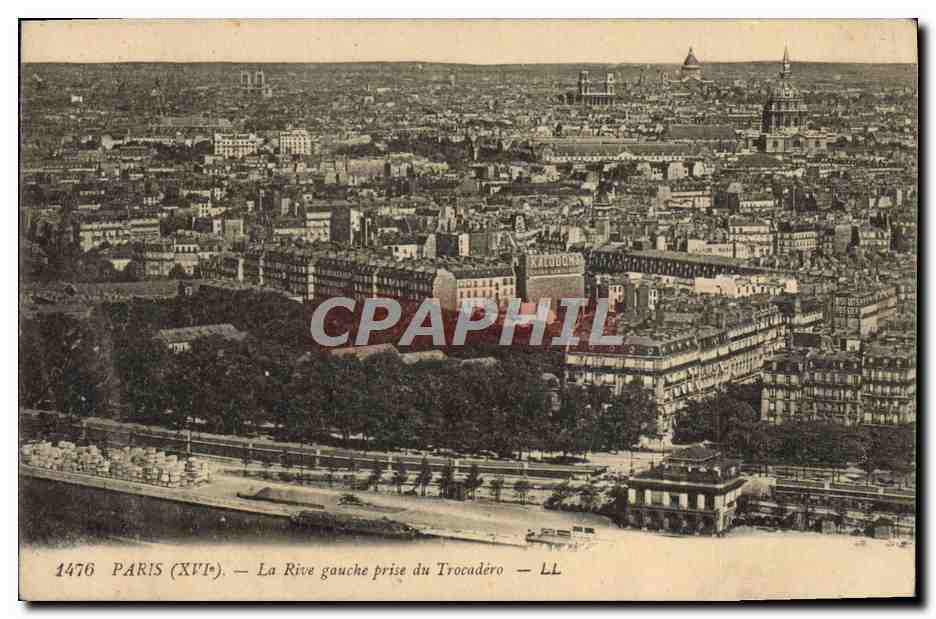 CPA Paris La Rive Gauche Prise du Trocadero