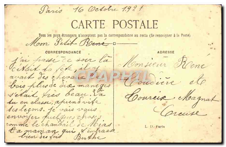 CPA Paris Place de la Bastille Colonne de Juillet — Rückseite