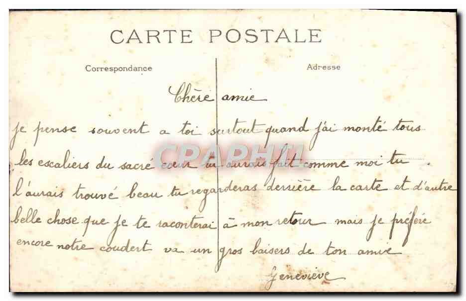 CPA Paris Sacre Coeur Funiculaire et reservoir de Montmartre  — Rückseite