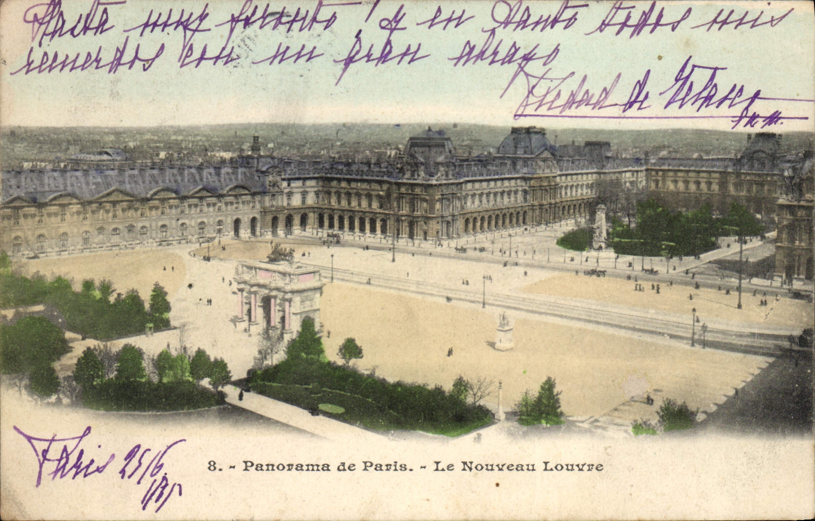 CPA Paris Panorama de Paris Le nouveau Louvre 