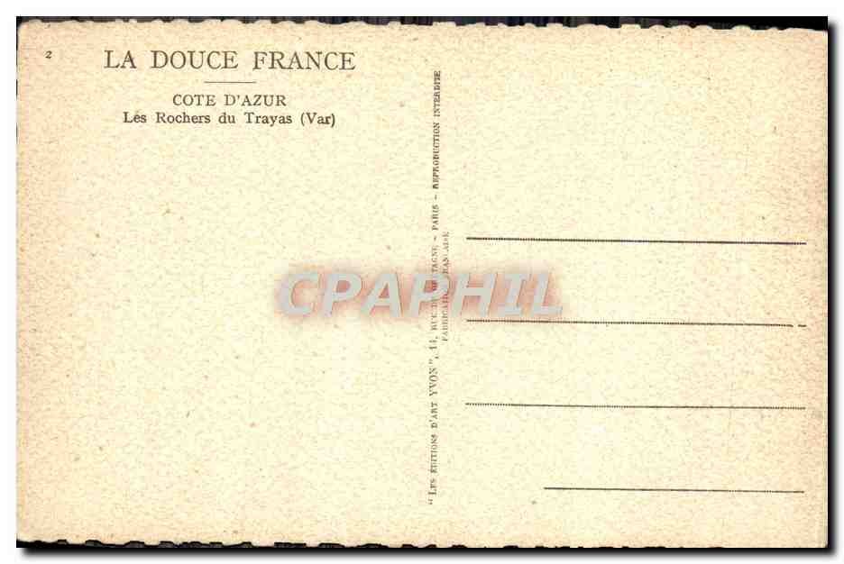 Les Rochers du Trayas — Côte d'Azur (Var) — Éditions d'Art Yvon, Paris — Reverso