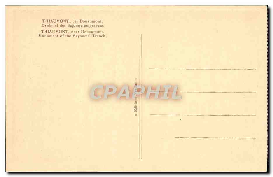 Thiaumont, près Douaumont - Monument de la Tranchée des Baïonnettes — Verso