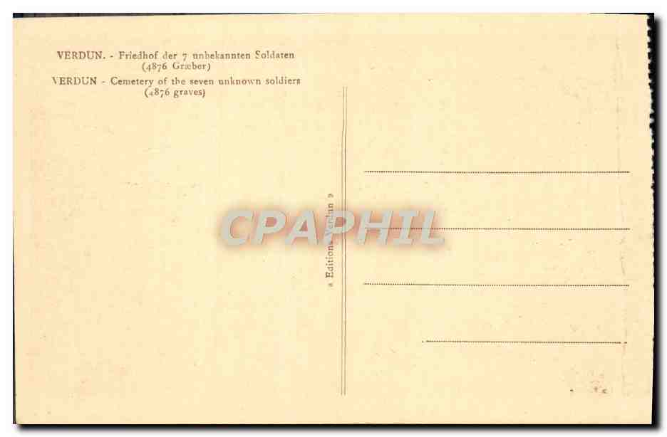 Verdun - Cimetière des 7 soldats inconnus (4876 tombes) — Verso