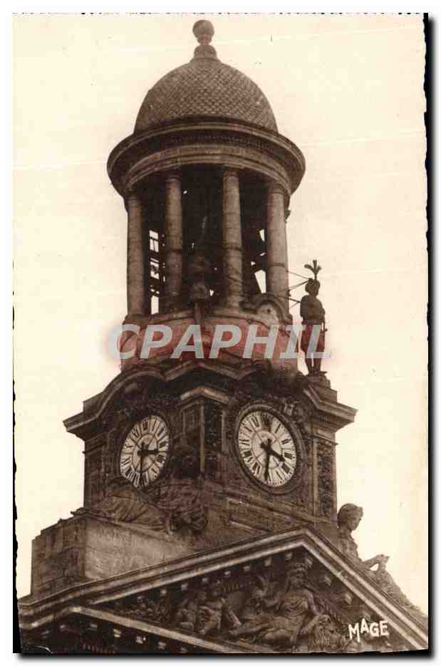 CPA Cambrai Martin et Martine au dome de l'Hotel de ville