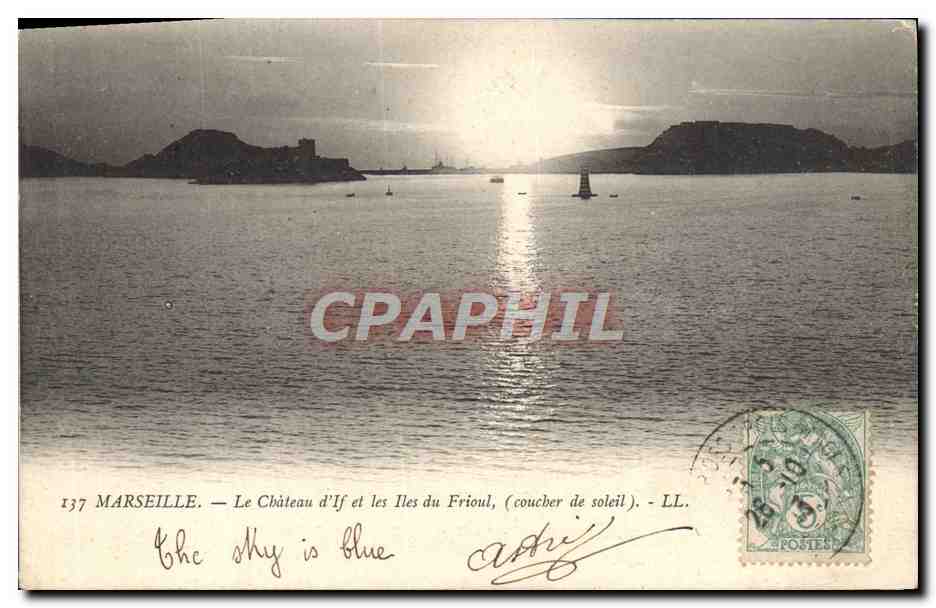 CPA Marseille Le Chateau d'If et les Iles Frioul Coucher de soleil