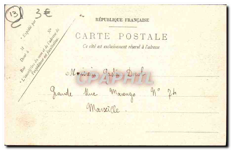CPA Marseille Le Chateau d'If et les Iles Frioul Coucher de soleil — Rückseite