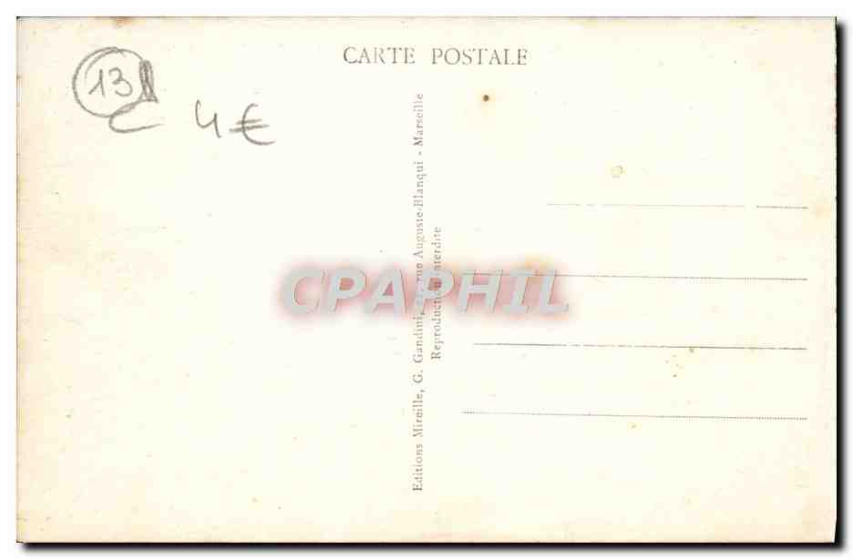 CPA Marseille La Canebiere — Verso