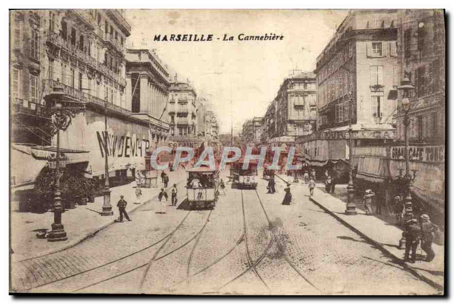 CPA Marseille La Canebiere Tramway