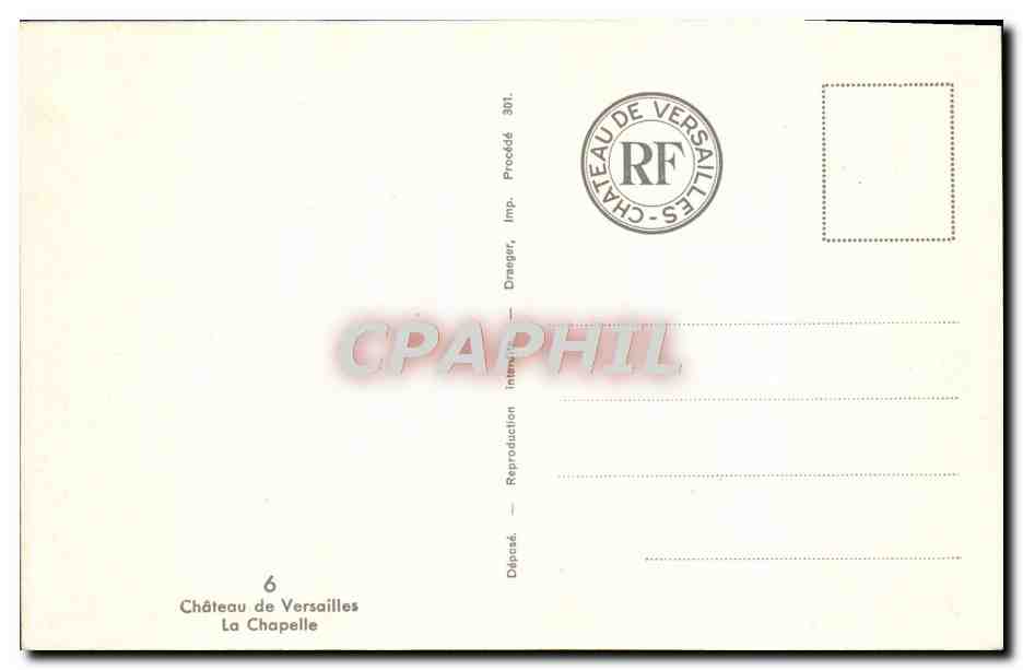 CPA Palais De Versailles Chateau La Chapelle Orgue — Verso