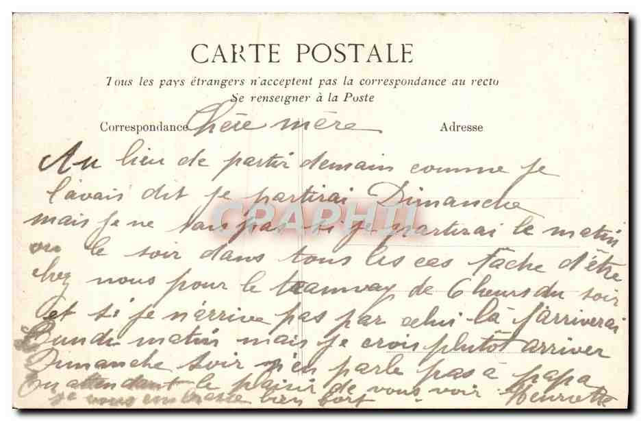 CPA Palais De Versailles Chambre de Louis XIV — Verso