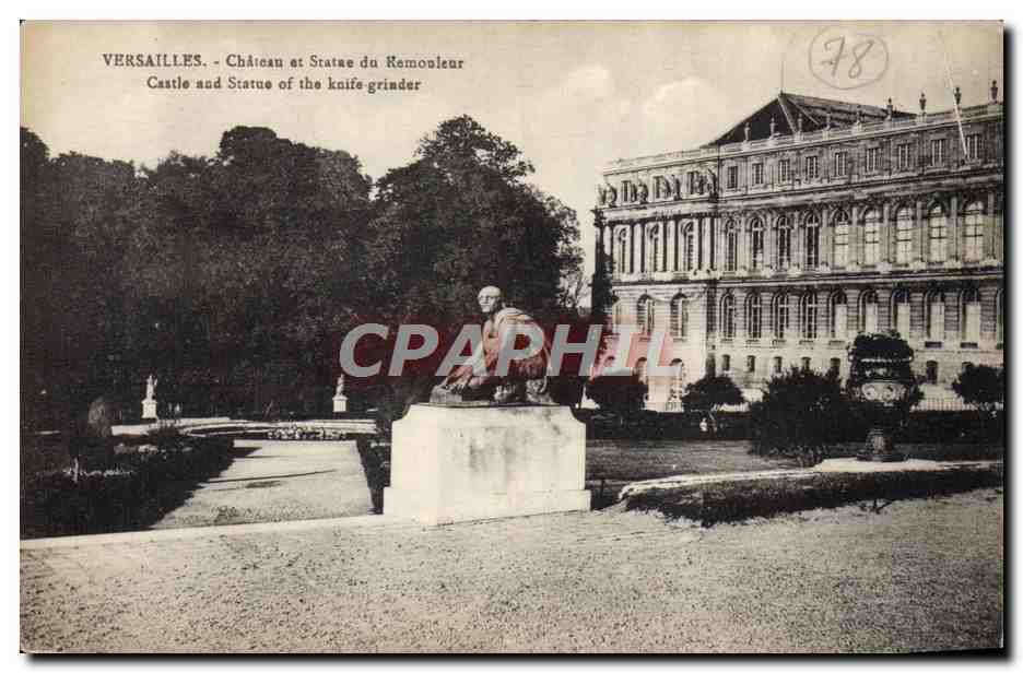 CPA Palais De Versailles Chateau et Statue du Remouleur
