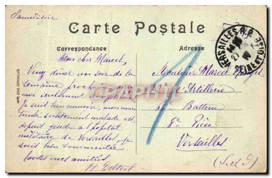 Parc de Versailles — Les Bains d'Apollon — Éditeur impr. Edna Versailles, n°43 — Verso