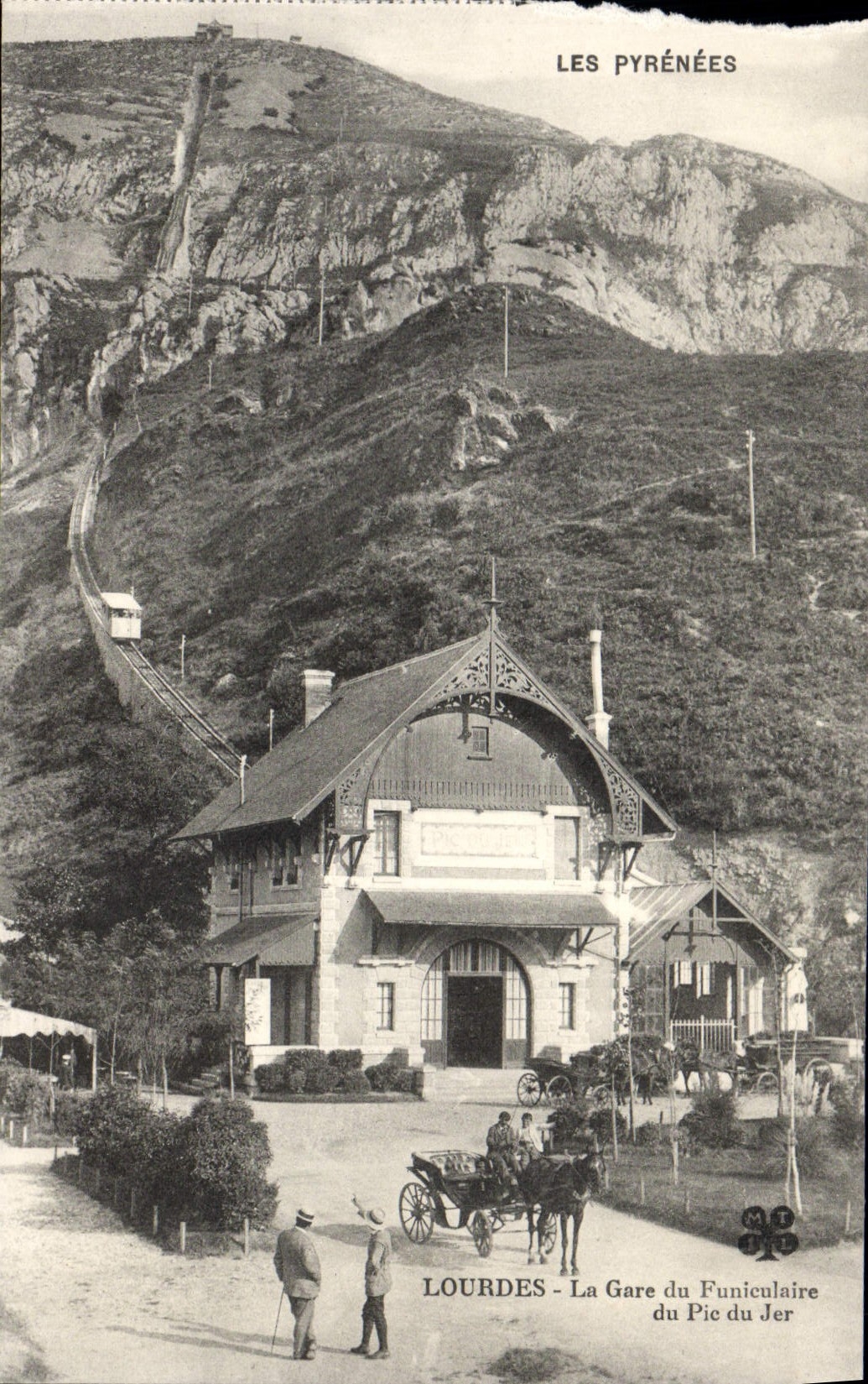 CPA Lourdes La Gare du Funiculaire du Pic du Jer