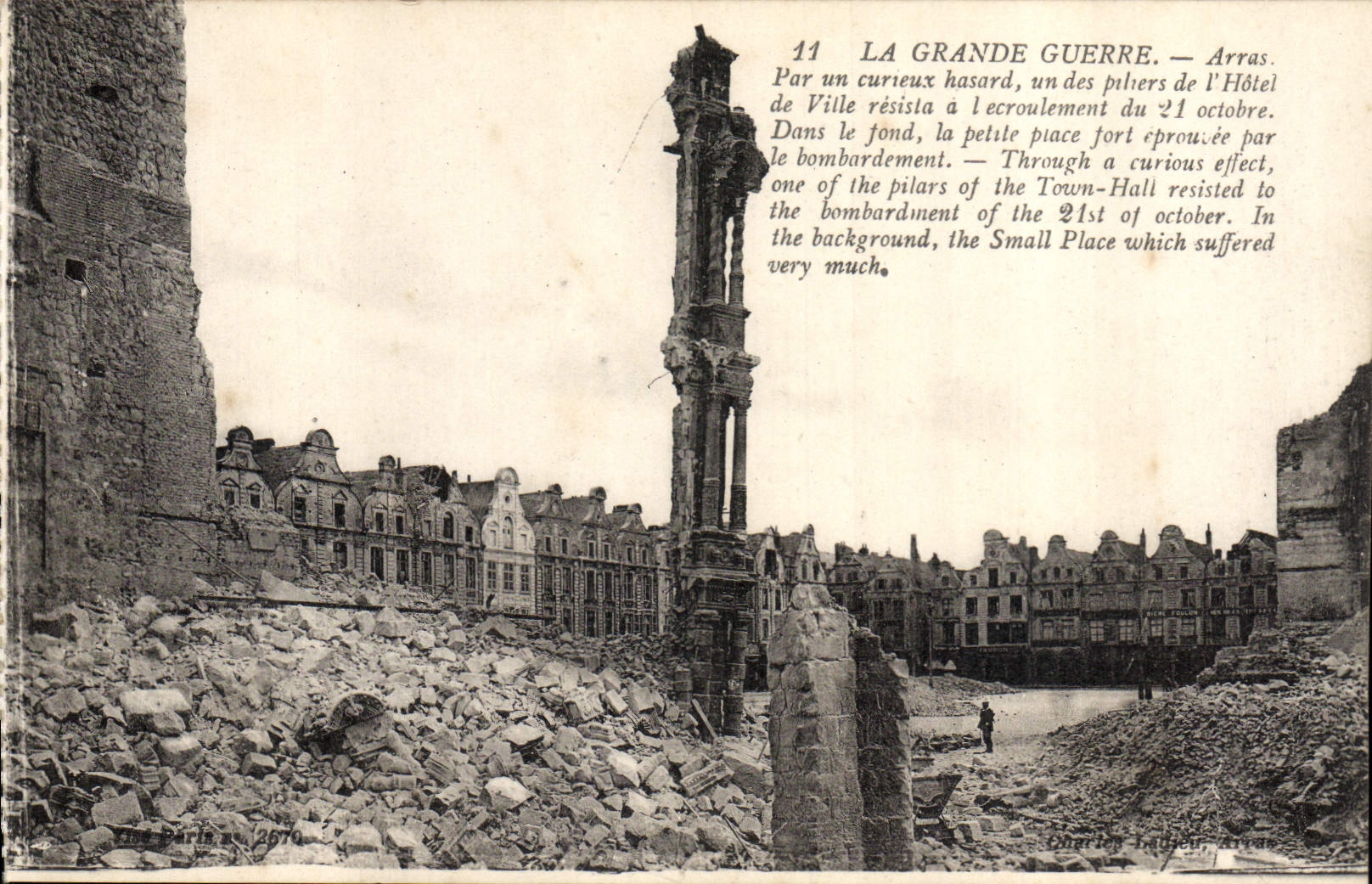 Arras — Ruines de l'Hôtel de Ville après le bombardement du 21 octobre — Lev. Fils & Cie Paris, n° 2670