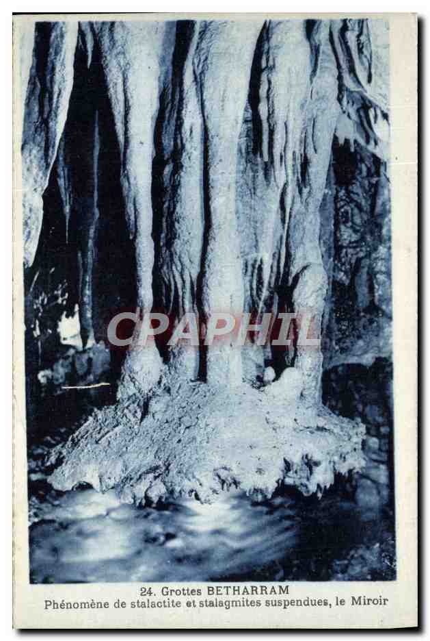 Grottes BETHARRAM — Phénomène de stalactites et stalagmites suspendues, le Miroir — n°24
