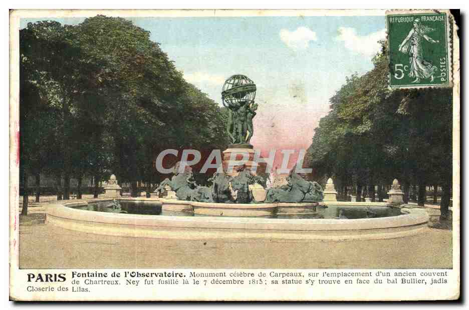 CPA Paris Fontaine de L'Ohservatoire