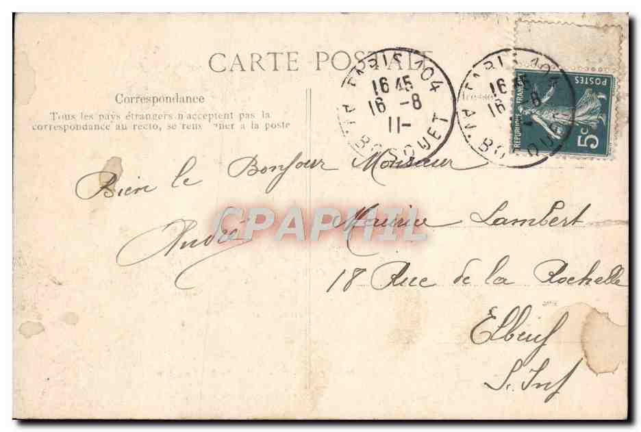 CPA Paris Hotel de Ville Salle a Manger — Rückseite