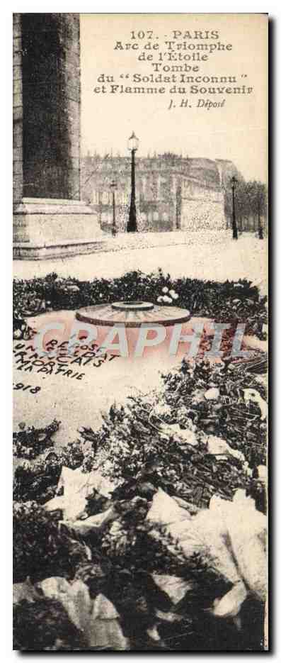 CPA Paris Arc de Triomphe de l'Etoile Tombe du Soldat inconnu et flamme du souvenir