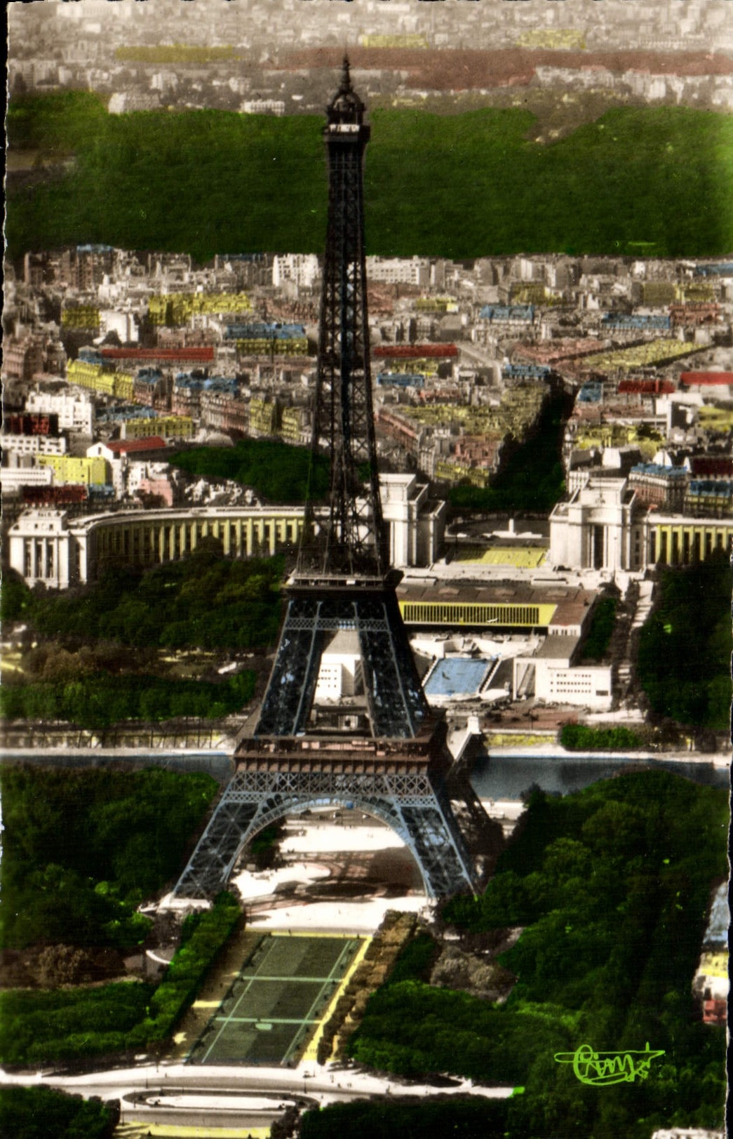 Paris — Luftbild — Die Eiffelturm, das Palais de Chaillot — Éditions Véritable