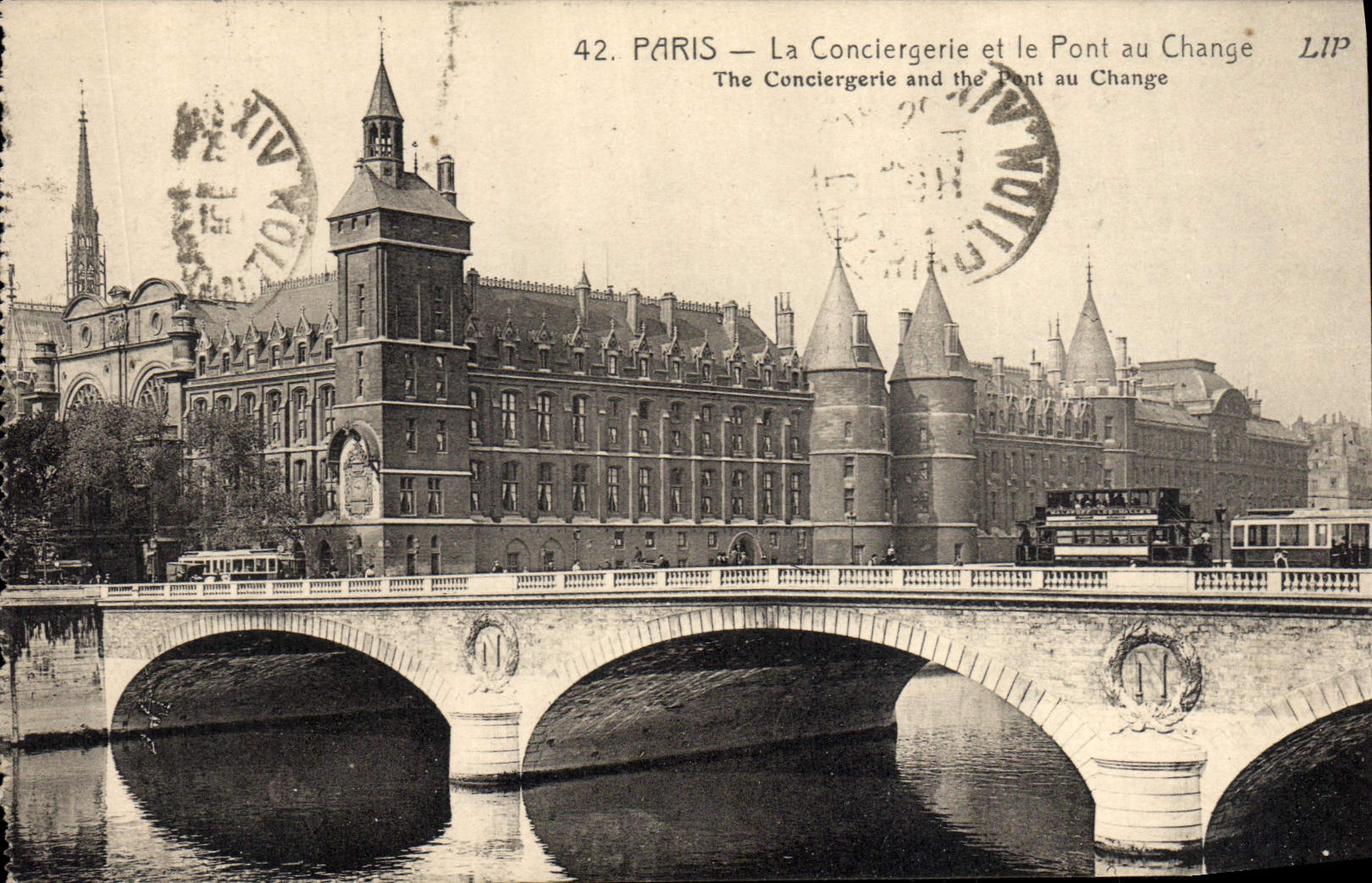 CPA Paris La Conciergerie et la Pont au change