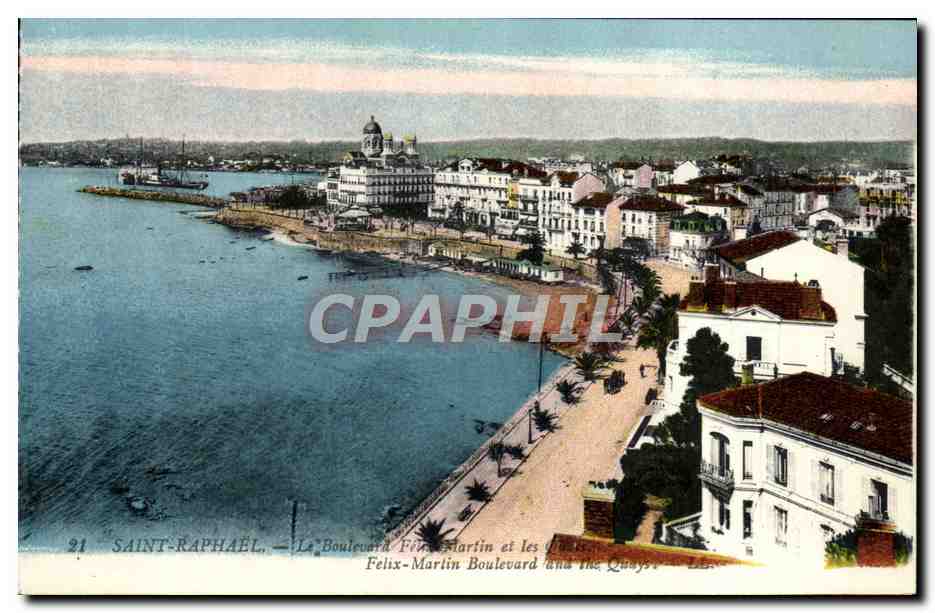 Saint-Raphaël — Boulevard Félix-Martin and the Quays — Publisher: Levy & Cie, Paris, No. 21