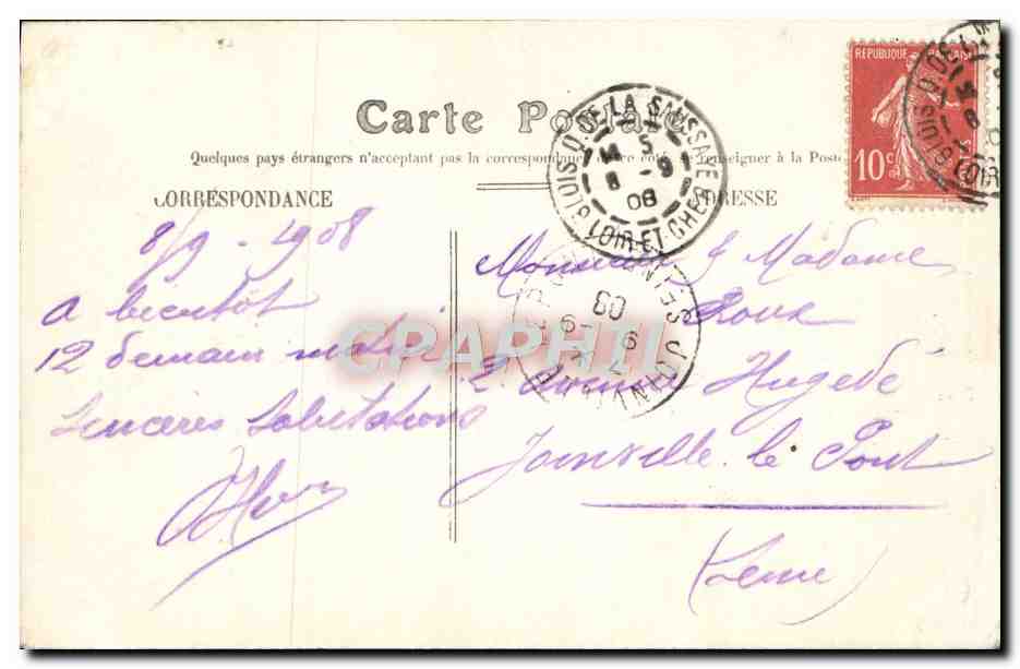 CPA Chateau de Blois Aile Francois 1er La cheminee a la salamandre — Verso