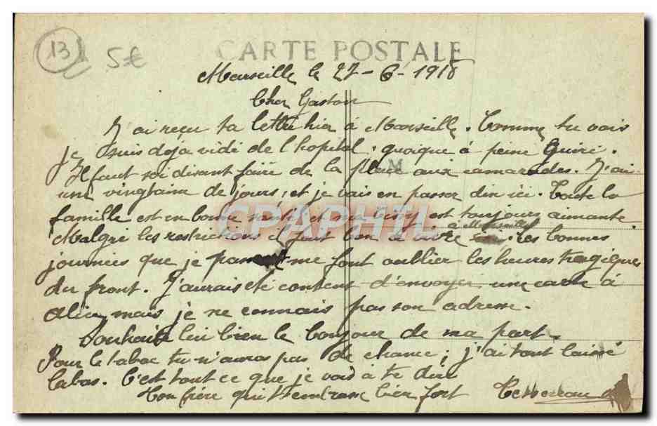CPA Marseille Sortie Du Port Bateau — Verso