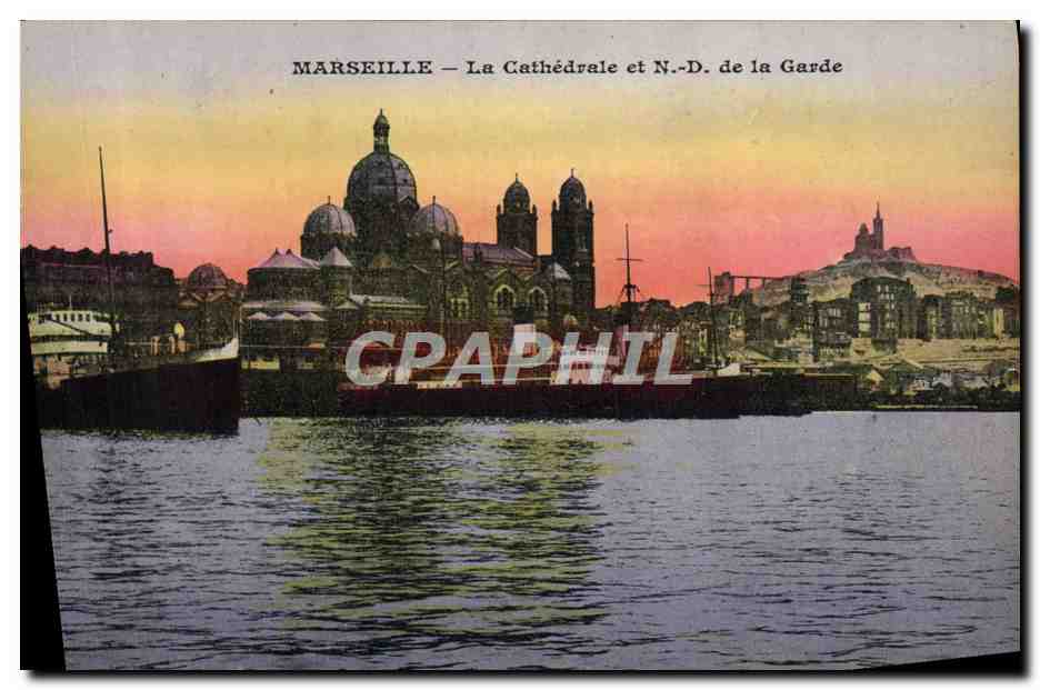 CPA Marseille La Cathedrale Et ND De La Garde