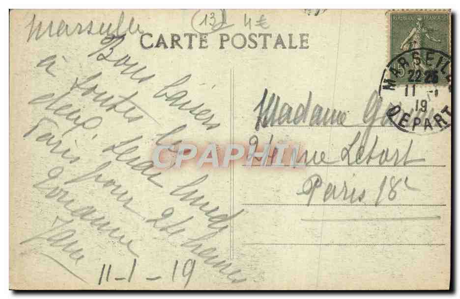 CPA Marseille Sortie Du Port Et La Cathedrale — Rückseite