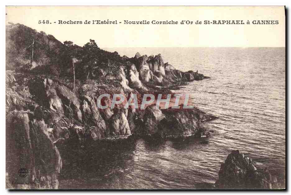 Rochers de l'Estérel - Nouvelle Corniche d'Or de St-RAPHAEL à GANNES — Éditeur G. Sletta, n° 548