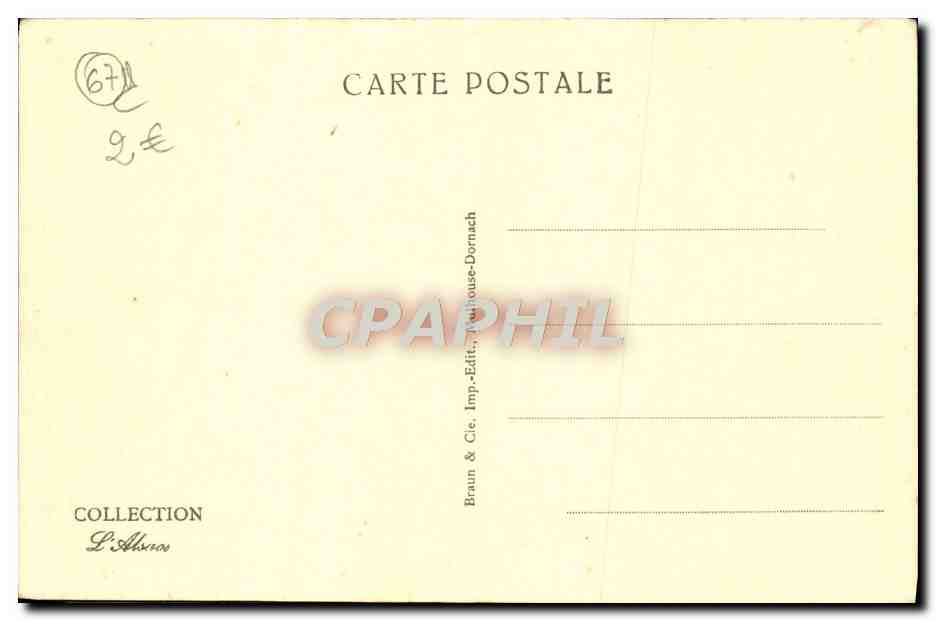 CPA Strasbourg Le Monument Pasteur Et L'Universite — Verso