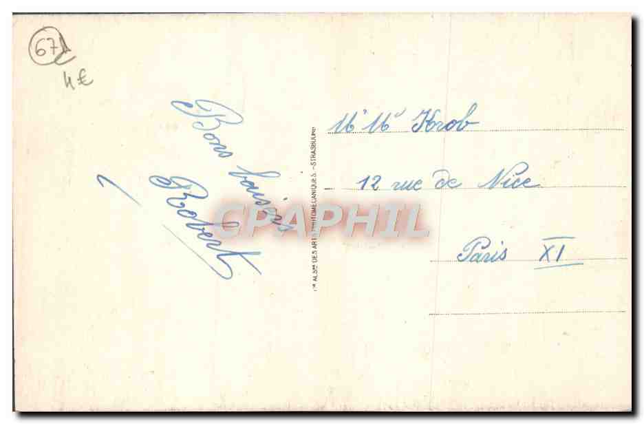 CPA Haguenau Le Musee Bibliotheque — Verso